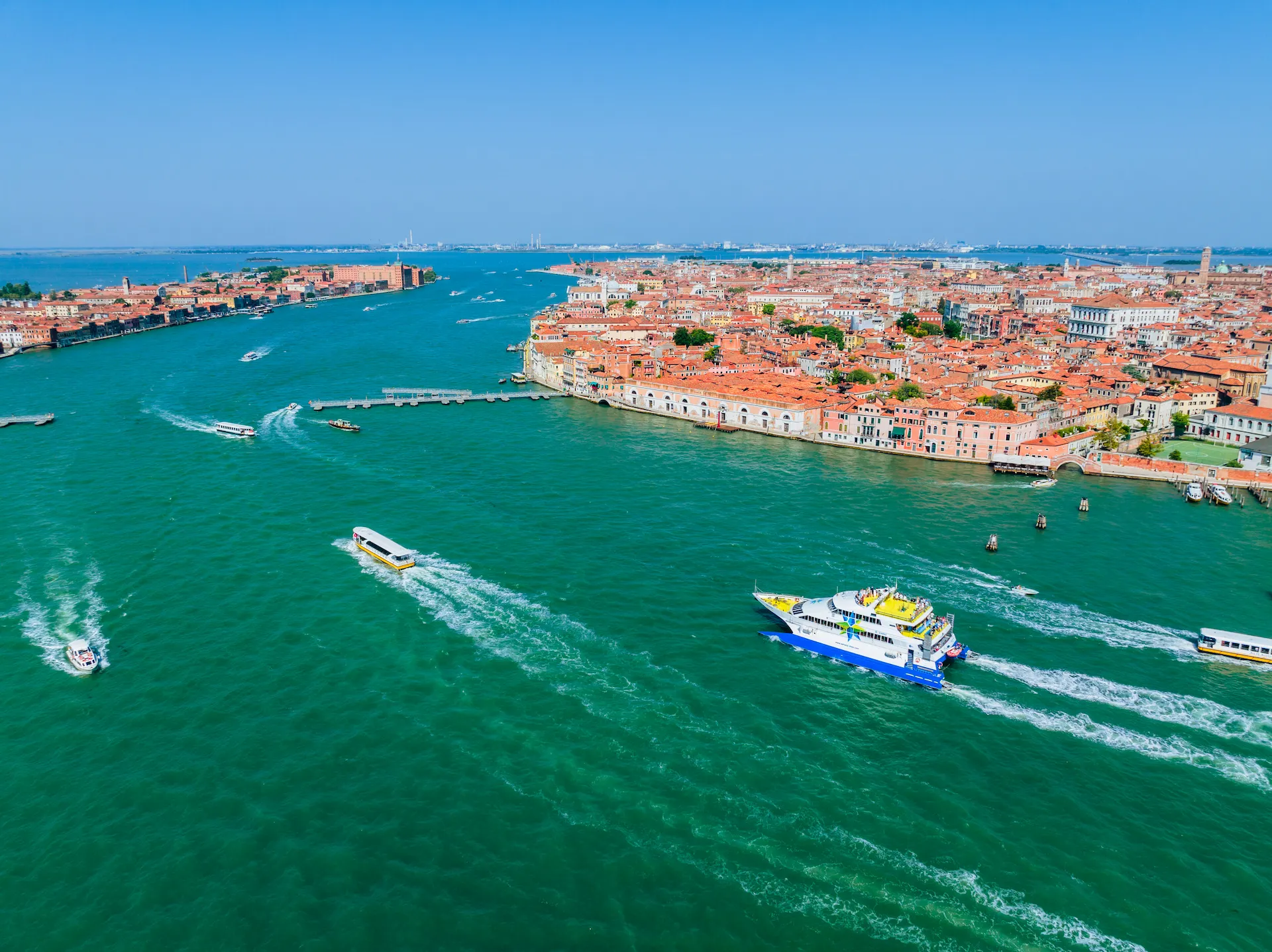 Aerial view of catamaran Prince of Venice in Venice